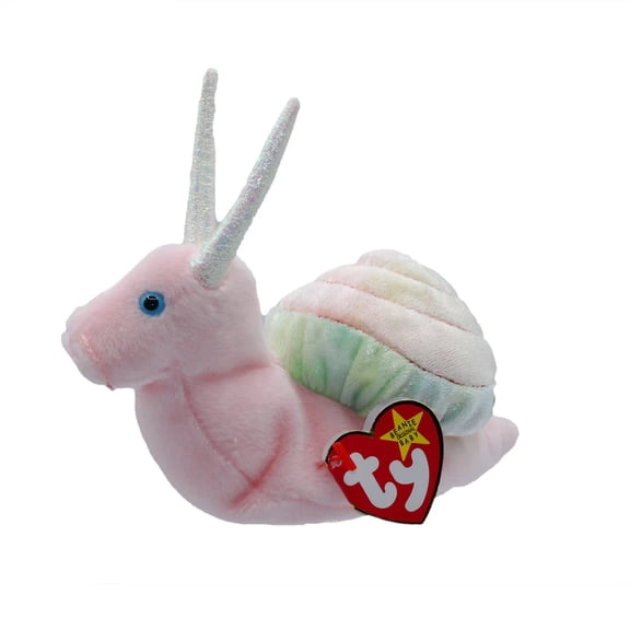 Ty Beanie Baby - SWIRLY  the Snail Plush (BONUS 1 FUN CHOPS)