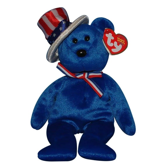 Ty Beanie Babies Sam the Bear Blue Patriotic Plush 2003