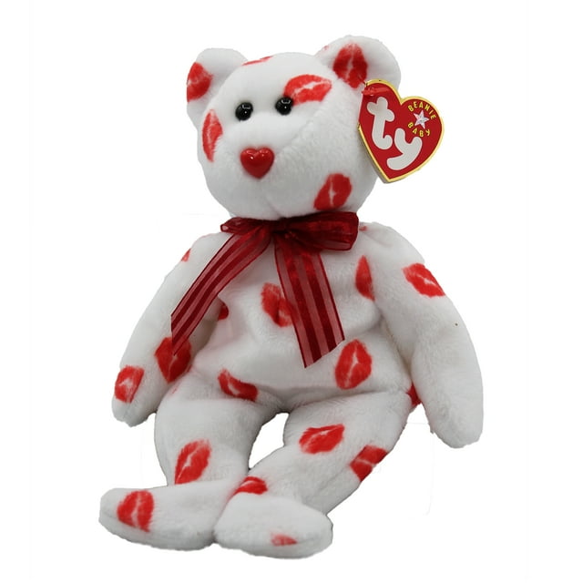 Ty Beanie Baby: Smooch the Bear | Stuffed Animal | MWMT | Collectible