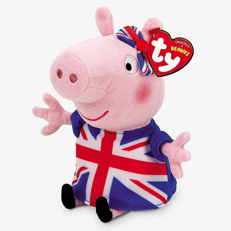 Ty Beanie Baby UNION JACK PEPPA the Pig 6 Inch Stuffed Plush Toy