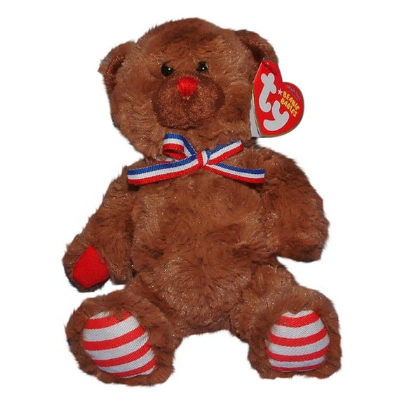 Ty Beanie Baby: Uncle Sam the Bear - Red Nose | Stuffed Animal | MWMT