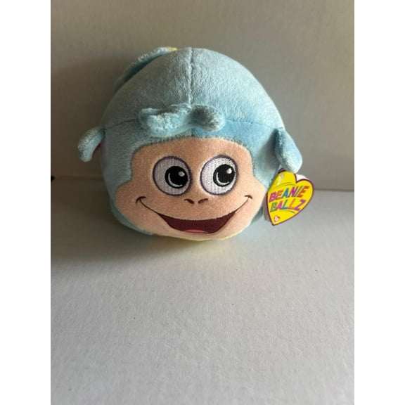 Ty Beanie Ballz - BOOTS the Monkey (Dora the Explorer) 5 Plush Toy New  (BONUS 1 FUN CHOPS & 1 ZIPPER BRACELET)