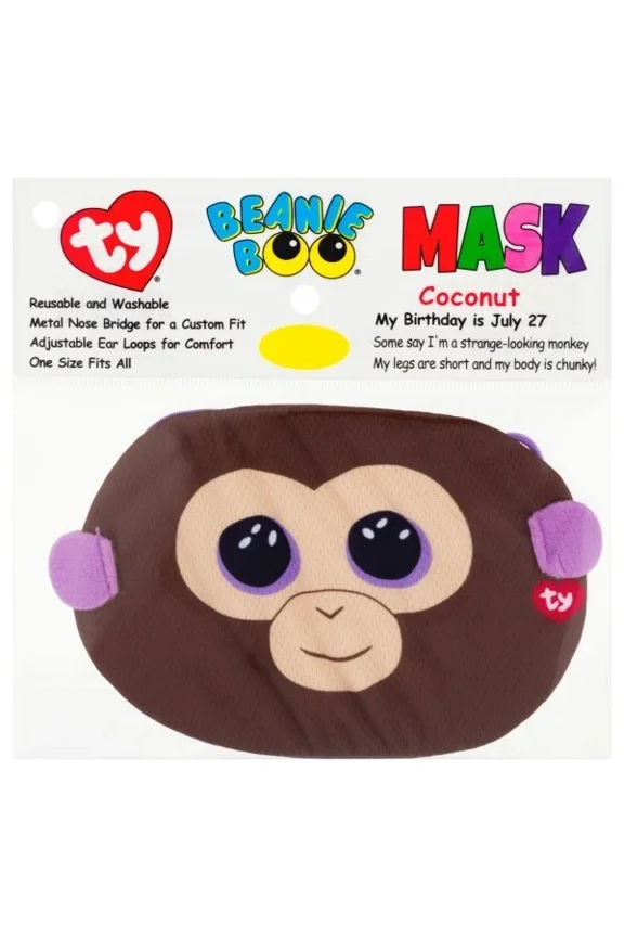 Beanie Boo - Coconut Monkey Face Mask (BONUS 1 FUN CHOPS)