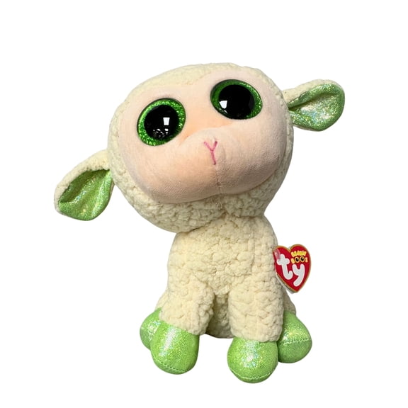 Ty Beanie Boo Lala White Lamb Medium Plush