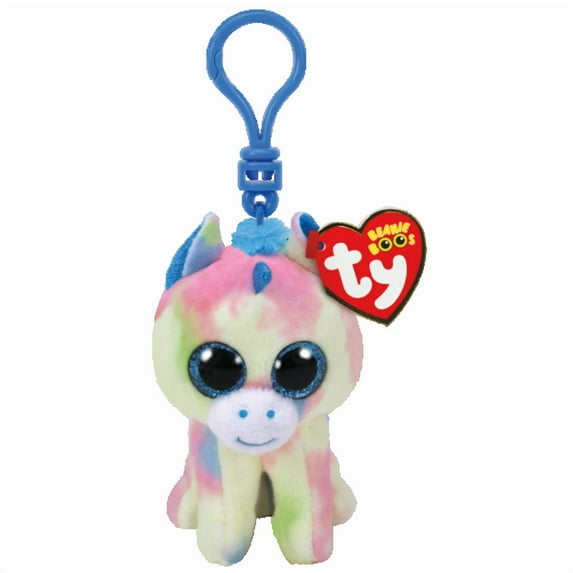 Ty Beanie Boos - BLITZ the Unicorn (Plastic Key Clip) (3" Plush)(BONUS ONE RANDOM TY ERASER)