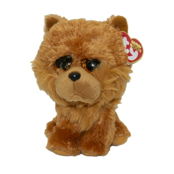 Ty Beanie Boos - Barley the Chow Chow 6" Plush Dog ( Glitter Eyes Regular Size 6")(BONUS 1 FUN CHOPS & 1 TY CARD)