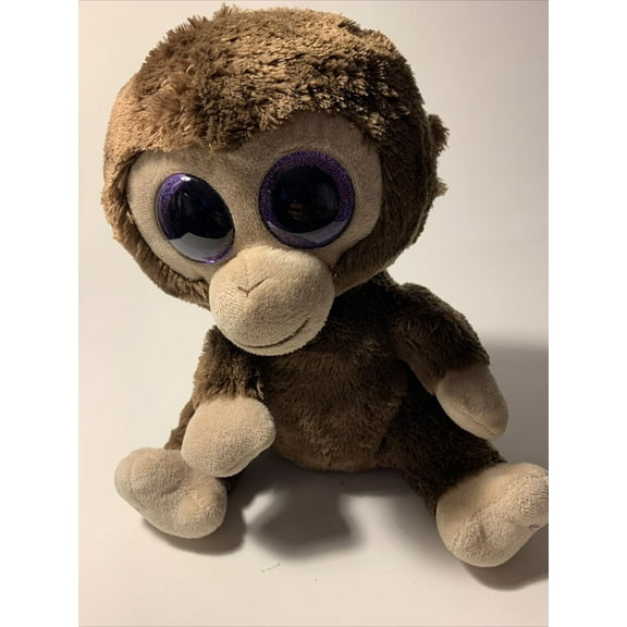 Ty Beanie Boos - COCONUT the Monkey Glitter Eyes (Medium 9") (NO TY HANG TAG) Plush