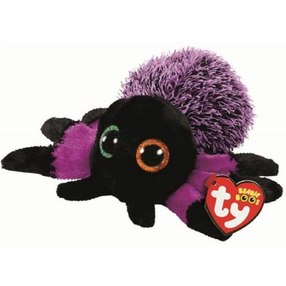 Ty Beanie Boos - CREEPER the Halloween Purple Spider 6" Plush (BONUS ONE RANDOM TY ERASER)