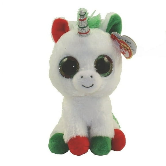 Ty Beanie Boos - Candy Cane the Holiday Unicorn 6" Plush (With Fun Chops)