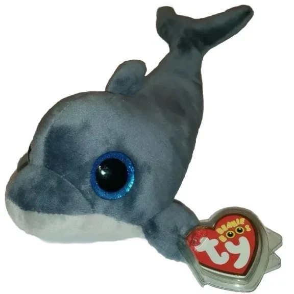 Ty Beanie Boos - ECHO the Dolphin 6" Plush Stuffed Animal Toy New With Tag (BONUS 1 FUN CHOPS & 1 TY CARD)