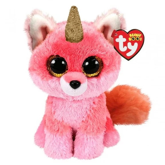 Ty Beanie Boos - FAYE the Fox (Glittery Eyes)(Regular Size 6" Plush)(BONUS 1 FUN CHOPS)