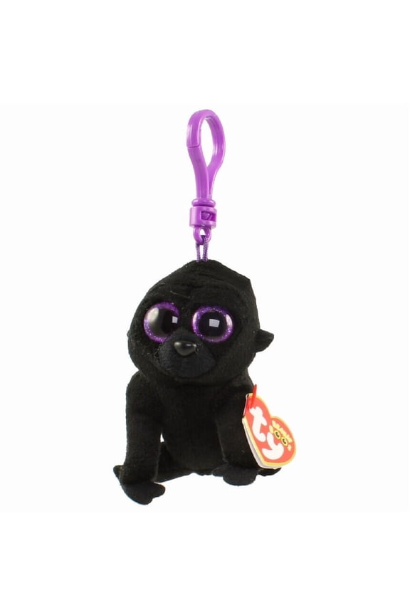 Beanie Boos - GEORGE the Gorilla (Plastic Key Clip) (3" Plush)(BONUS ONE RANDOM TY ERASER)