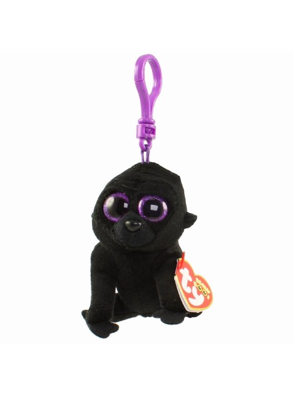 Beanie Boos - GEORGE the Gorilla (Plastic Key Clip) (3" Plush)(BONUS ONE RANDOM TY ERASER)