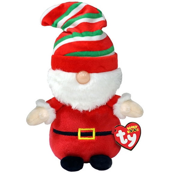 Ty Beanie Boos - Gnewman the Santa Gnome (6" Plush Stuffed Animal)(BONUS 1 ZIPPER BRACELET & 1 FUN CHOPS)