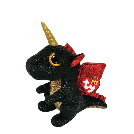 Ty Beanie Boos - Grindal the Dragon Unicorn (Glittery Eyes) Regular Size 6 inch Plush
