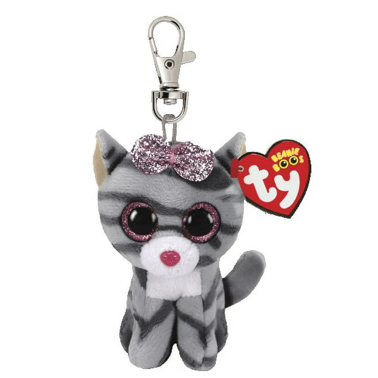 Ty Beanie Boos - KIKI the Grey Cat (Metal Key Clip - 3 Inch) Stuffed Plush  Toy