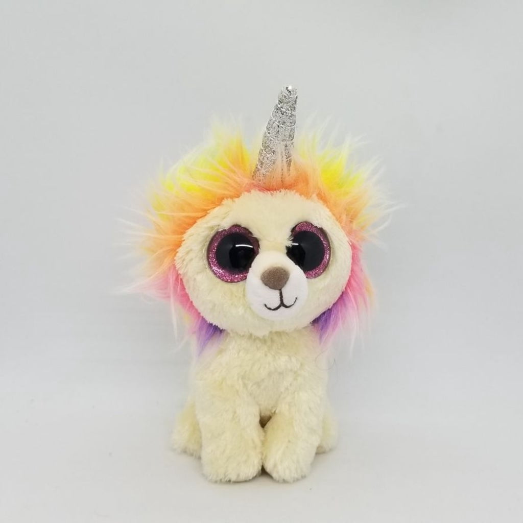 Ty Beanie Boos LAYLA the Rainbow Lion (Glittery Eyes) (NO TY