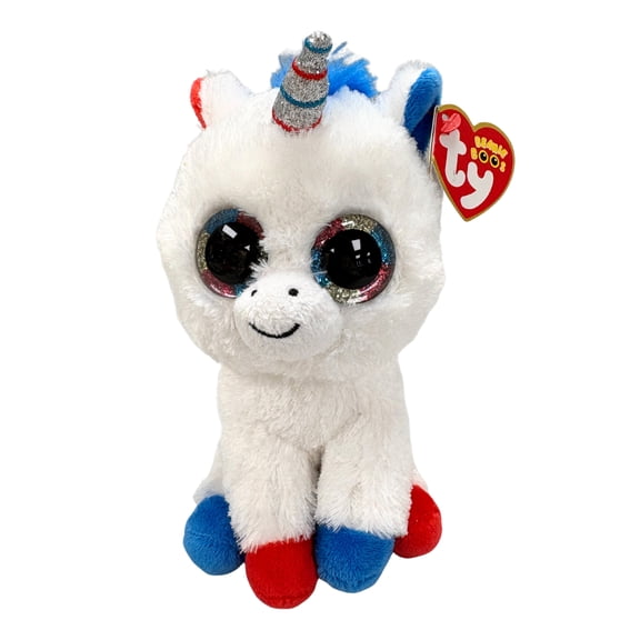 Ty Beanie Boos - Liberty the Unicorn Glitter Eyes Cracker Barrel, USA Independence Day - Stuffed Animal