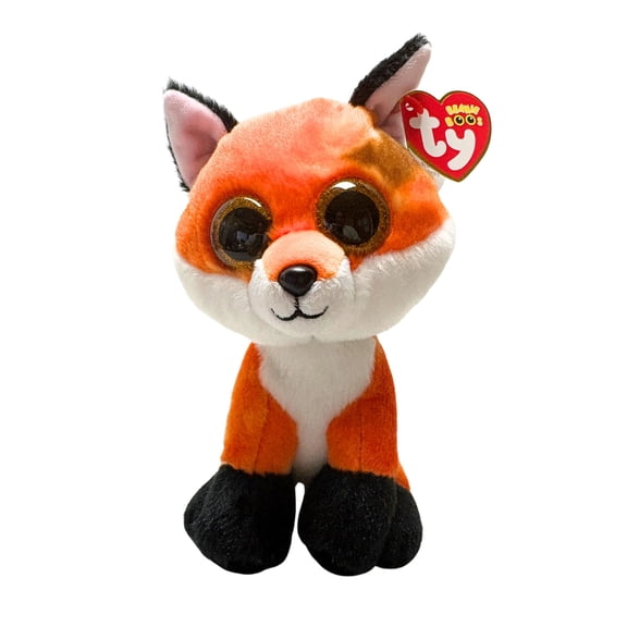 Ty Beanie Boos - Meadow the Orange Fox, (7"), Glitter Eyes, MWMT Stuffed Animal Toy