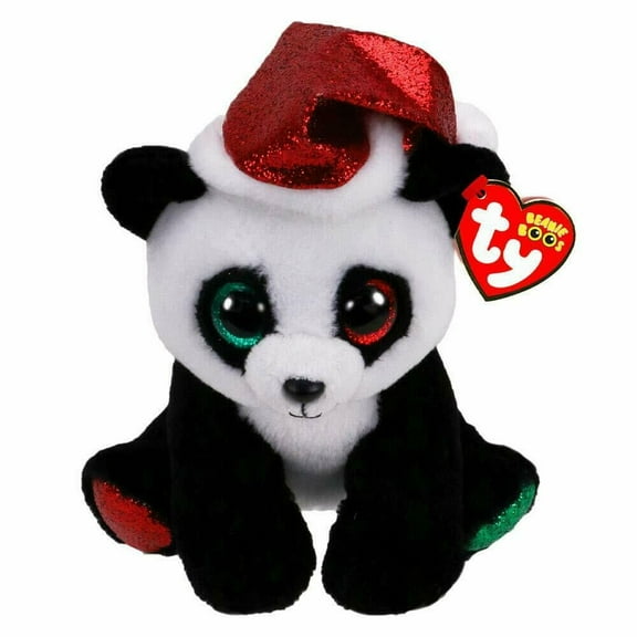 Ty Beanie Boos - PANDY CLAUS the Christmas Panda (Regular Size 6" Plush) Bonus Random 1 TY Eraser
