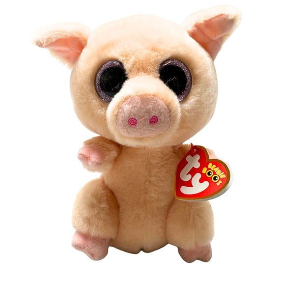 Ty Beanie Boos - Piggley the Pig (Pink 2017), (7"), Glitter Eyes, MWMT Stuffed Animal Toy