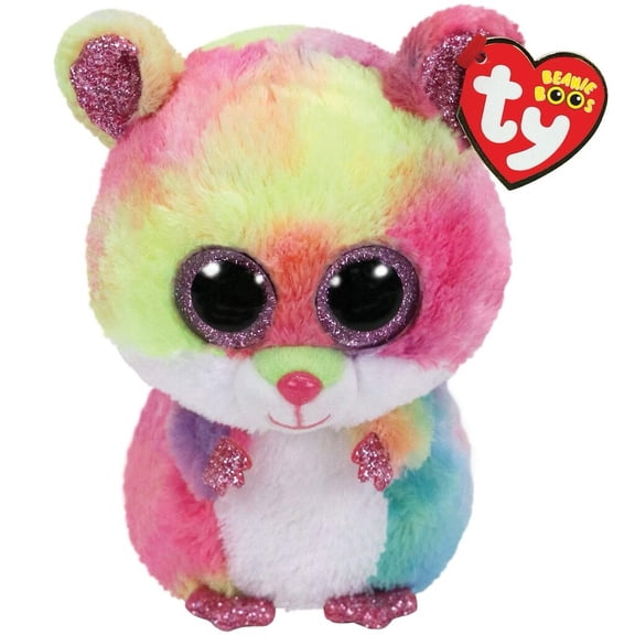 Ty Beanie Boos  - RODNEY Tie Dye Hamster 6" Stuffed Plush New MWMT's  (BONUS 1 FUN CHOPS & 1 TY CARD)