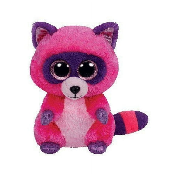 Ty Beanie Boos Roxie The Pink/Purple Raccoon Plush