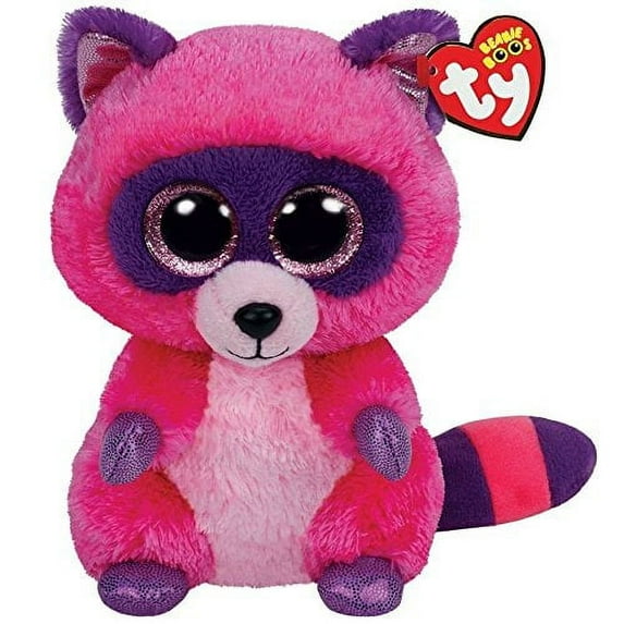 Ty Beanie Boos Roxie The Pink/Purple Raccoon Plush