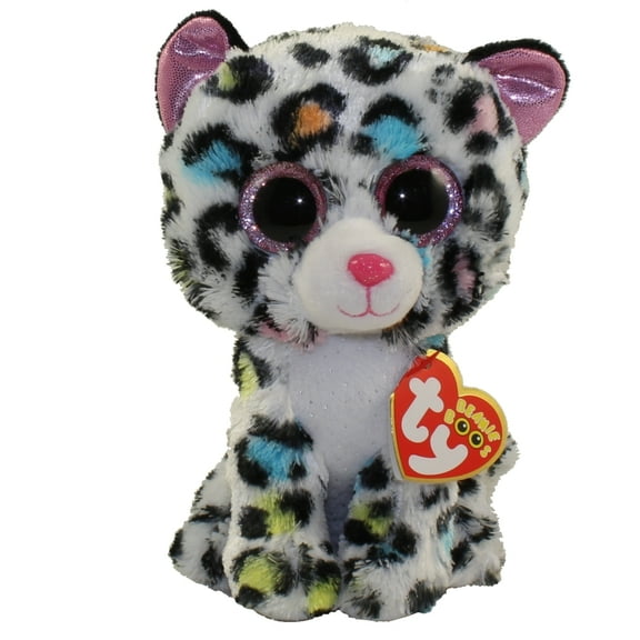Ty Beanie Boos - TILLEY the Exclusive Leopard (Glittery Eyes)(Regular Size 6" Plush)(BONUS 1 FUN CHOPS & 1 ZIPPER Bracelet)
