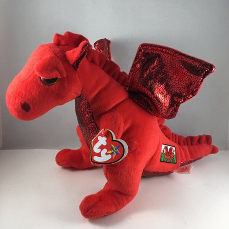 Ty Beanie Buddy - Y DDRAIG GOCH the Red Dragon (Medium Size - 10 Inch) (UK Exclusive) Stuffed Plush Toy