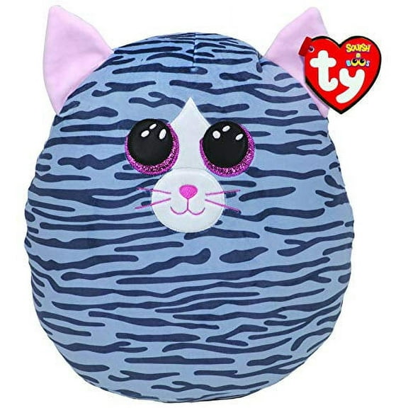 Ty Beanie Squish-A-Boos Collection - Kiki Grey Striped Cat Medium - 10"