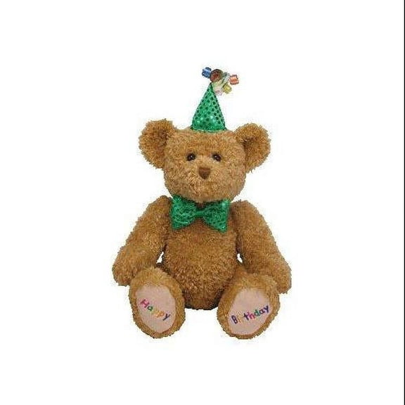 Ty Beanie Buddy Happy Birthday the Bear with Blue Party Hat Plush 2006