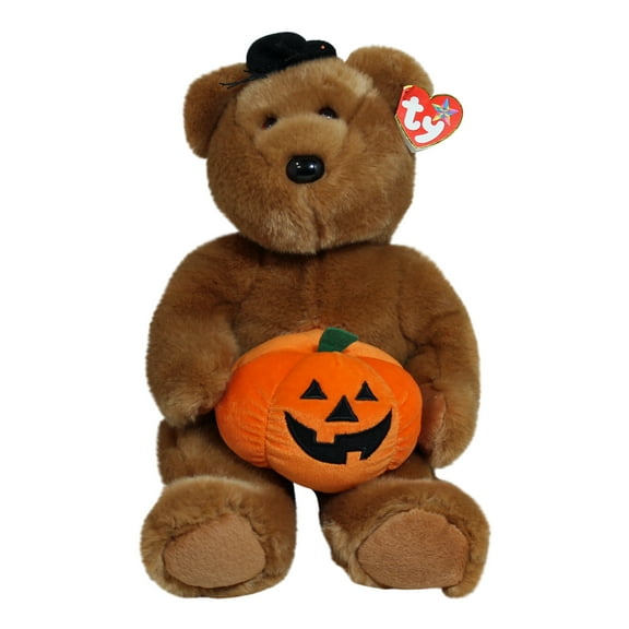 Ty Beanie Buddies Hocus the Bear Holding Pumpkin Halloween Plush 2005