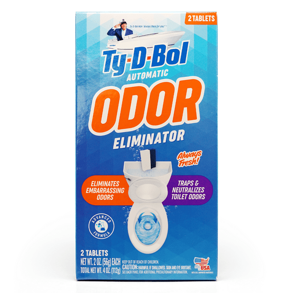 Ty-D-Bol Automatic Odor Eliminator Toilet Bowl Cleaner Tablets, Unscented, 2 Pack
