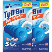Ty-D-Bol Bleach-Free Toilet Bowl Cleaner Tablets, 1.4 oz, 10 Pack