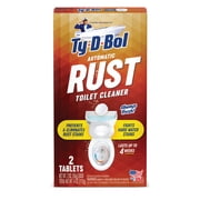 Ty-D-Bol Rust Automatic Toilet Bowl Cleaner Tablets, Rust Stain Remover, 2 Tablets