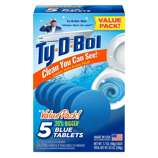TyDBol Toilet Cleaner, Blue Toilet Bowl Cleaner Tablets, Bleach Free