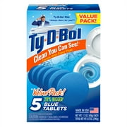 Ty-D-Bol Toilet Cleaner, Blue Toilet Bowl Cleaner Tablets, Bleach Free, 1.7 oz, 5 Pack