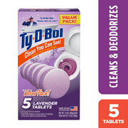 Ty-D-Bol Toilet Cleaner, Lavender Toilet Bowl Cleaner Tablets, Bleach Free, 1.4 oz, 5 Pack