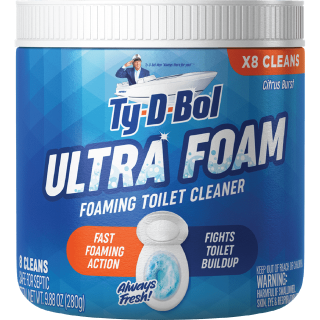 Ty-D-Bol Ultra Foam Toilet Bowl Cleaner, Citrus Scent, 8 Cleans