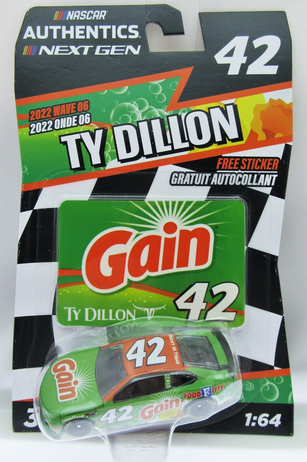 Ty Dillon ~ Gain 42  ~ NASCAR Authentics ~ Die Cast  1:64 Scale