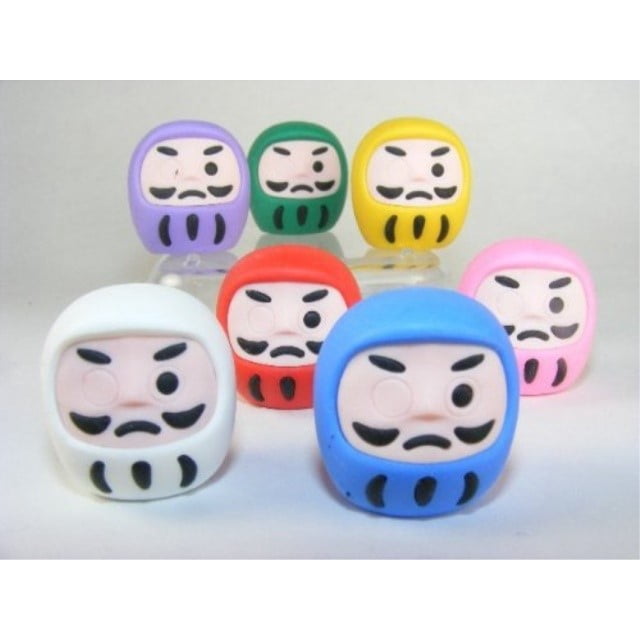 Iwako 7 Colours Japanese Daruma Erasers