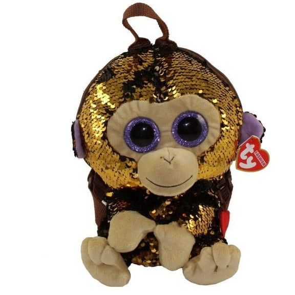 Ty Fashion - Coconut the Sequin Monkey, Backpack, MWMT Stuffed Animal Toy