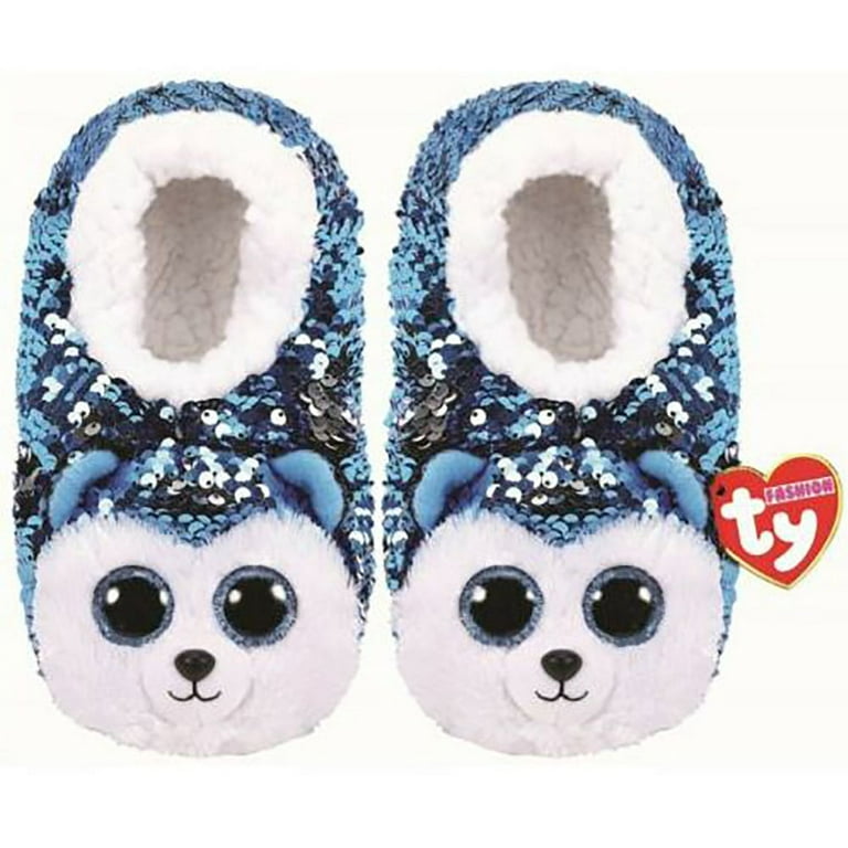 Ty Flippable Fashion Slipper Socks Slush the Husky Size Medium