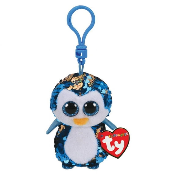 Ty Flippables Sequin Plush - PAYTON the Penguin (Plastic Key Clip - 3.5 inches)