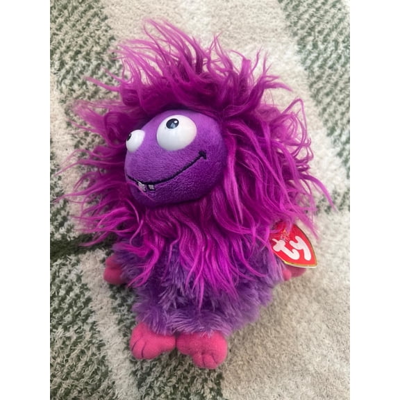 Ty Frizzys Collection Lola Purple Plush Shaggy Monster New (BONUS 1 FUN CHOPS)