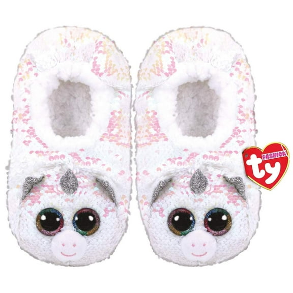 Ty Girls Diamond Fashion Sequin Slipper Socks, Kids, White/Pink