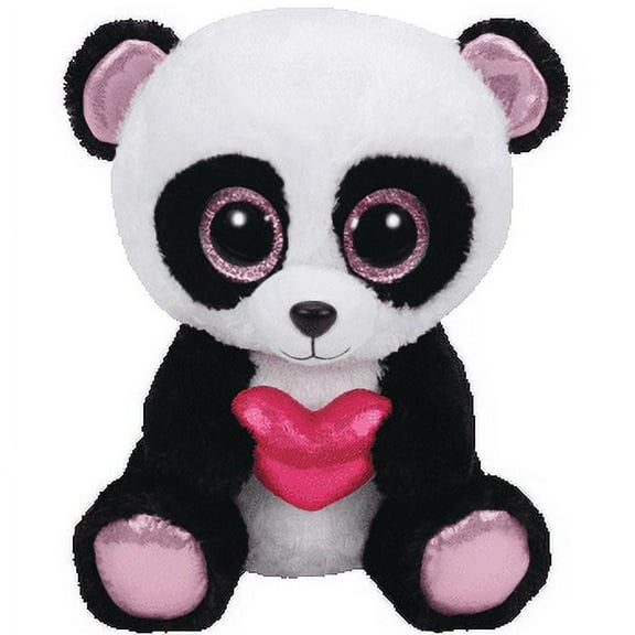 Ty Inc Beanie Boo Plush Stuffed Animal Cutie Pie the Panda Bear with Heart 9"