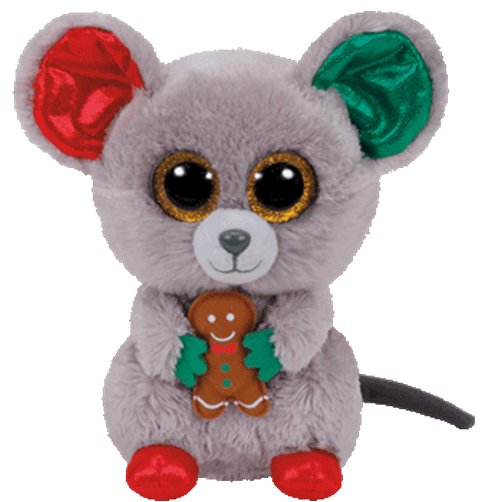 Ty Inc. Beanie Boo Plush Stuffed Animal Mac the Christmas Mouse 9
