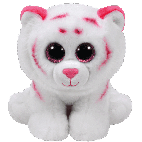 Ty Inc. Beanie Boo Plush Stuffed Animal Tabor the Pink & White Tiger 6"